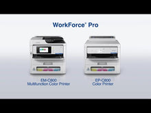 Load and play video in Gallery viewer, Epson WorkForce Pro EM-C800 Color Multifunction Printer