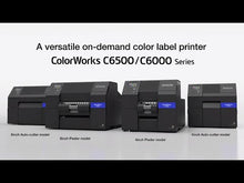 ギャラリービューアエプソン ColorWorks C6500A マットカラーラベルプリンターに読み込んでビデオを見る
